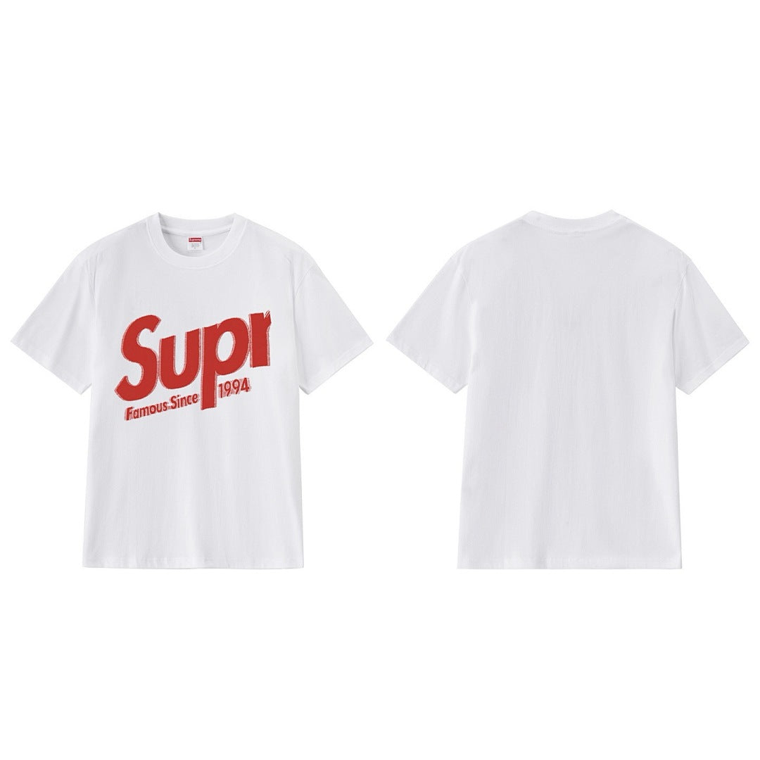 款号M404#p40💰 Supreme Week 12 Intarsia Spellout S/S Top 徽标Logo印花宽松短袖美式潮流T恤 男女同款 宽松版型 采用260克双纱纯棉 圆筒 从面 - view 7