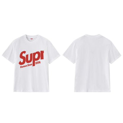 款号M404#p40💰 Supreme Week 12 Intarsia Spellout S/S Top 徽标Logo印花宽松短袖美式潮流T恤 男女同款 宽松版型 采用260克双纱纯棉 圆筒 从面 - view 7