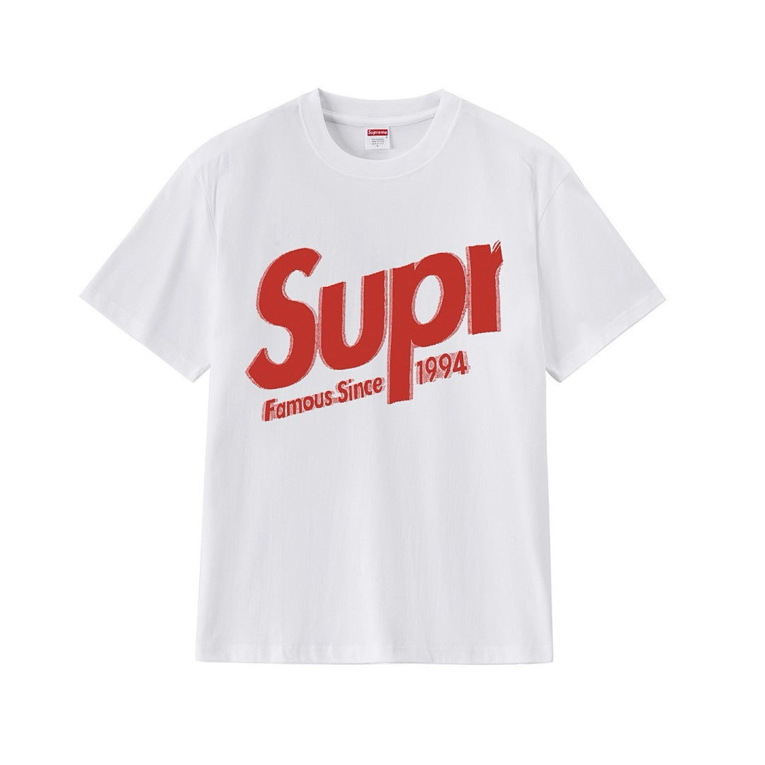款号M404#p40💰 Supreme Week 12 Intarsia Spellout S/S Top 徽标Logo印花宽松短袖美式潮流T恤 男女同款 宽松版型 采用260克双纱纯棉 圆筒 从面 - view 8