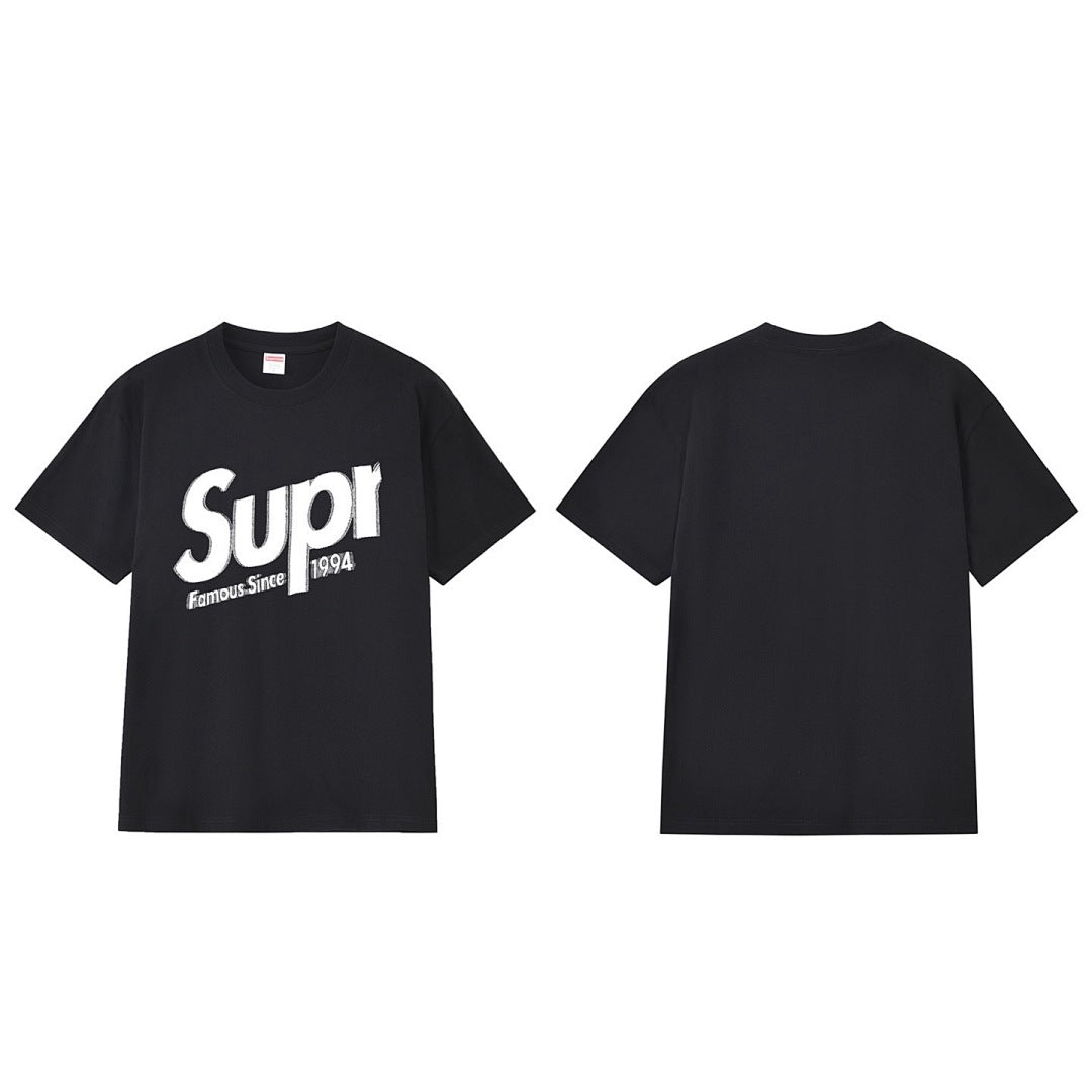 款号M404#p40💰 Supreme Week 12 Intarsia Spellout S/S Top 徽标Logo印花宽松短袖美式潮流T恤 男女同款 宽松版型 采用260克双纱纯棉 圆筒 从面 - view 9