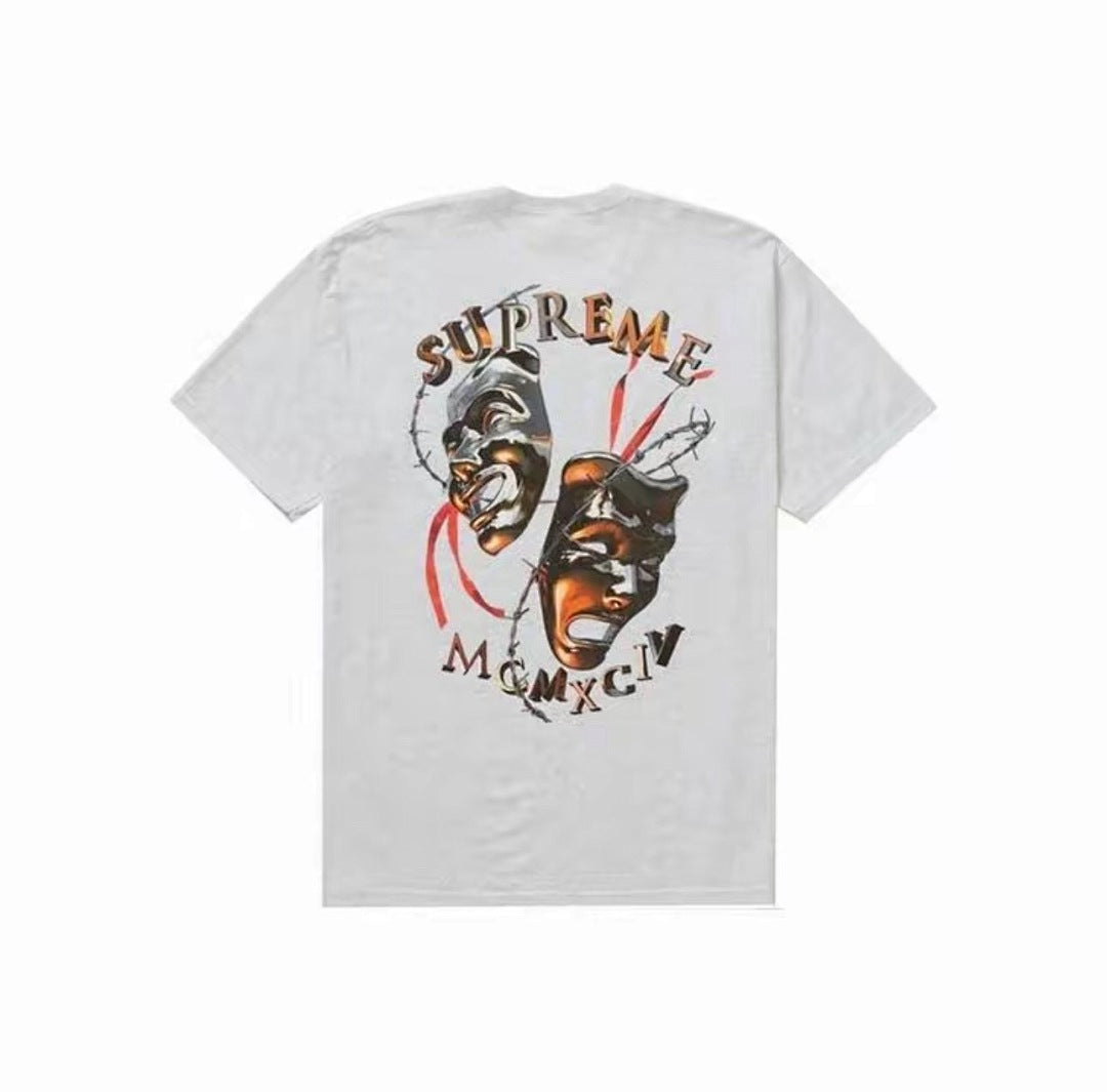 款号M406#p40💰 Supreme SS20 Week 1 Laugh Now Tee 荆棘笑脸印花短袖美式潮流T恤 男女同款 宽松版型 采用260克双纱纯棉 圆筒 从面料到辅料全部三标齐全 - view 1