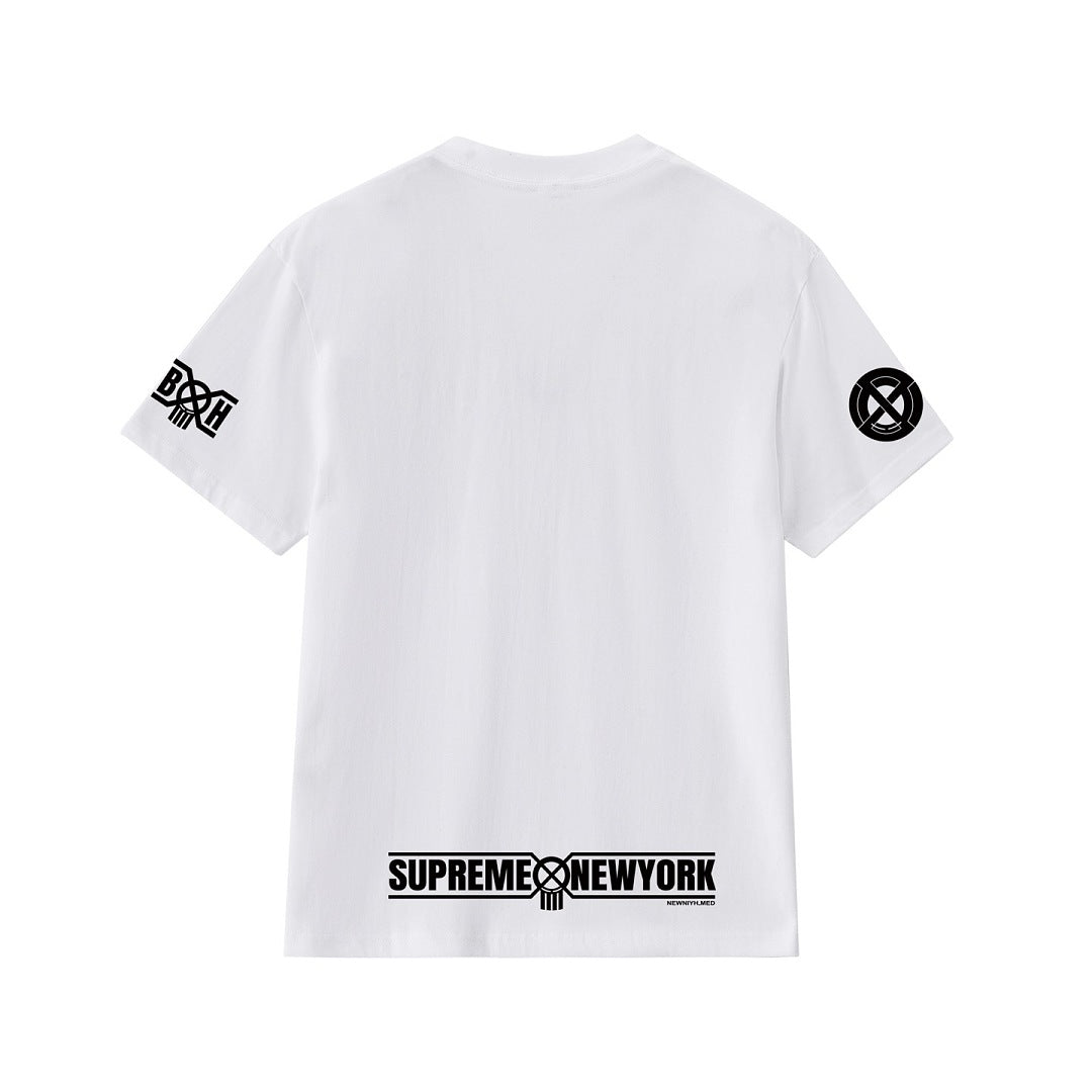 款号M413#p40💰 Supreme x BOUNTY HUNTER 联名款 FW23 WEEK6 SKULLS TEE 骷髅头印花圆领短袖美式潮流T恤 男女同款 宽松版型 采用260克双纱纯棉 - view 5