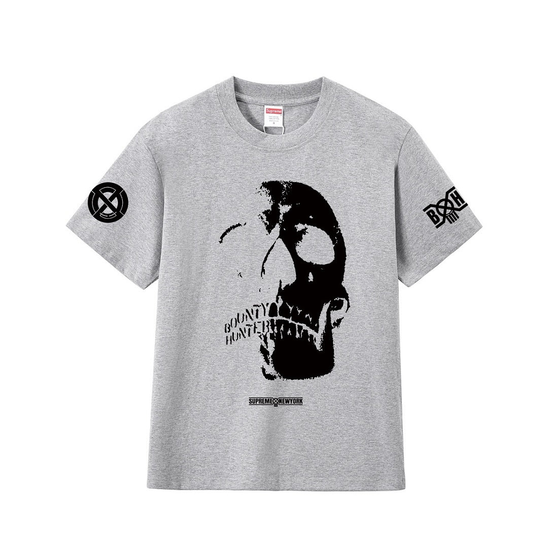 款号M413#p40💰 Supreme x BOUNTY HUNTER 联名款 FW23 WEEK6 SKULLS TEE 骷髅头印花圆领短袖美式潮流T恤 男女同款 宽松版型 采用260克双纱纯棉 - view 6