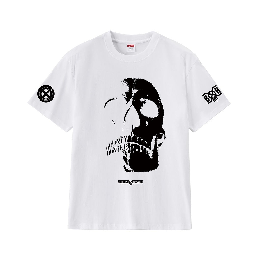 款号M413#p40💰 Supreme x BOUNTY HUNTER 联名款 FW23 WEEK6 SKULLS TEE 骷髅头印花圆领短袖美式潮流T恤 男女同款 宽松版型 采用260克双纱纯棉 - view 8