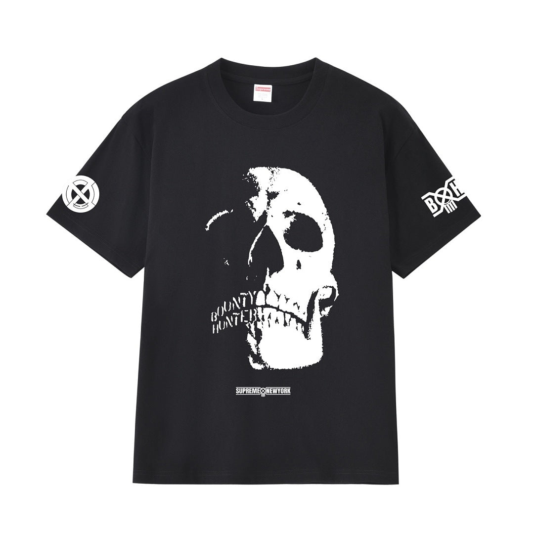 款号M413#p40💰 Supreme x BOUNTY HUNTER 联名款 FW23 WEEK6 SKULLS TEE 骷髅头印花圆领短袖美式潮流T恤 男女同款 宽松版型 采用260克双纱纯棉 - view 10