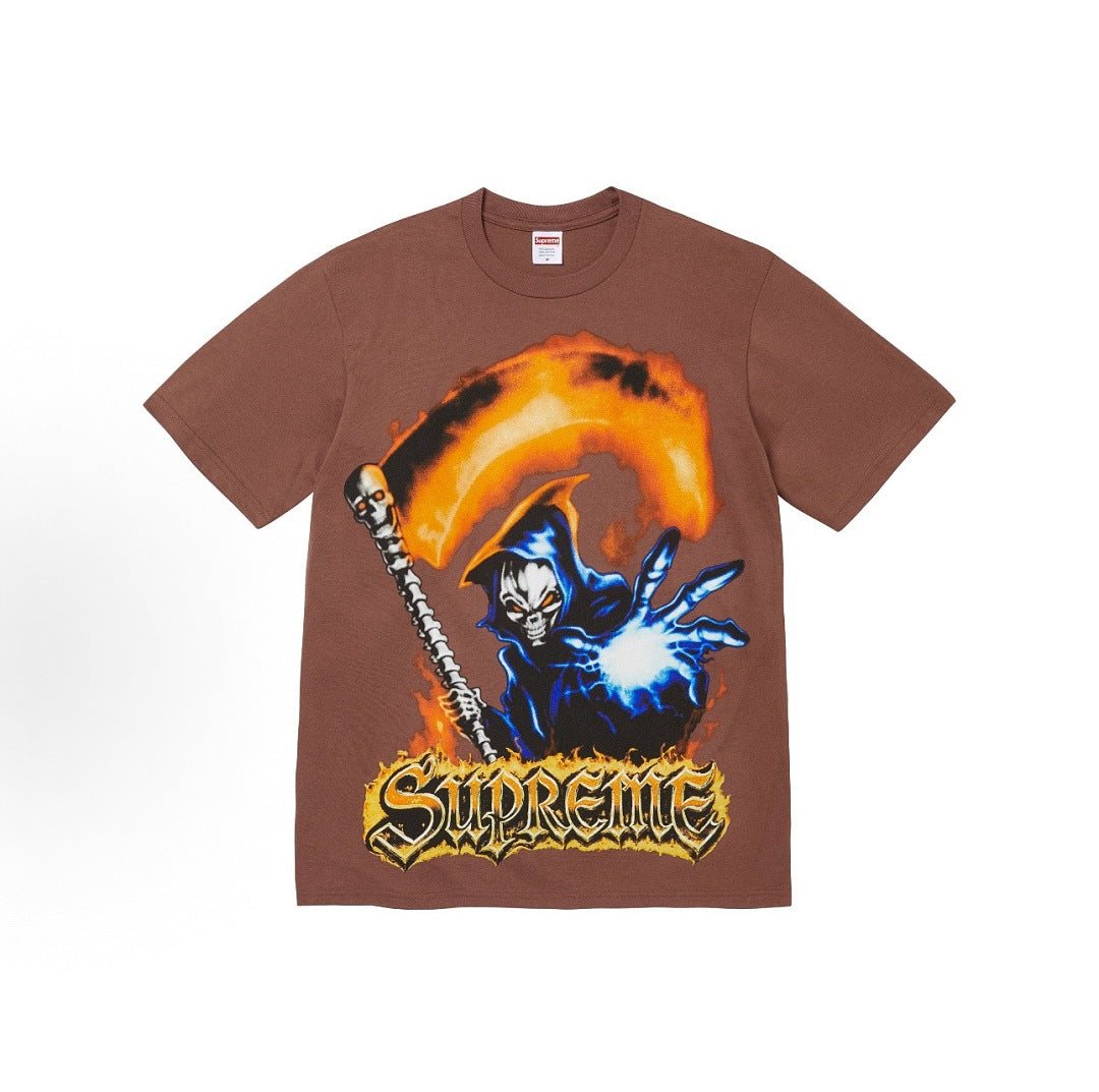 款号M414#p40💰 Supreme SS26 春季限定T恤系列 WEEK7 Grim Reaper Tee 美式街头风死神印花图案时尚短袖T恤 男女同款 宽松版型 采用260克双纱纯棉 圆筒 - view 4