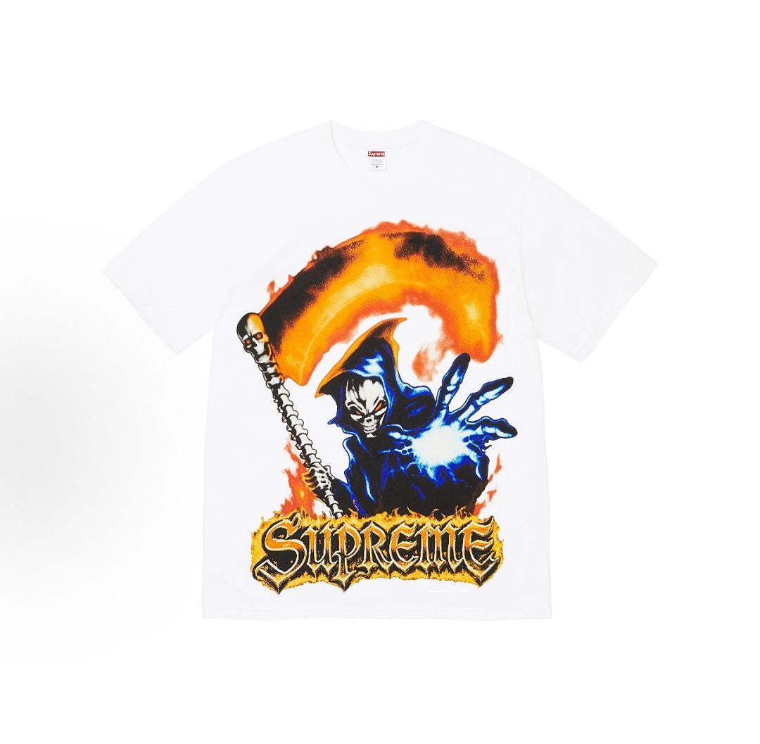 款号M414#p40💰 Supreme SS26 春季限定T恤系列 WEEK7 Grim Reaper Tee 美式街头风死神印花图案时尚短袖T恤 男女同款 宽松版型 采用260克双纱纯棉 圆筒 - view 6
