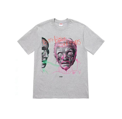 款号M422#p40💰 Supreme Week 19 x Butthole Surfers 联名款 Psychic Tee 人脸字母印花宽松短袖美式潮流T恤 男女同款 宽松版型 采用260克双纱 - view 1