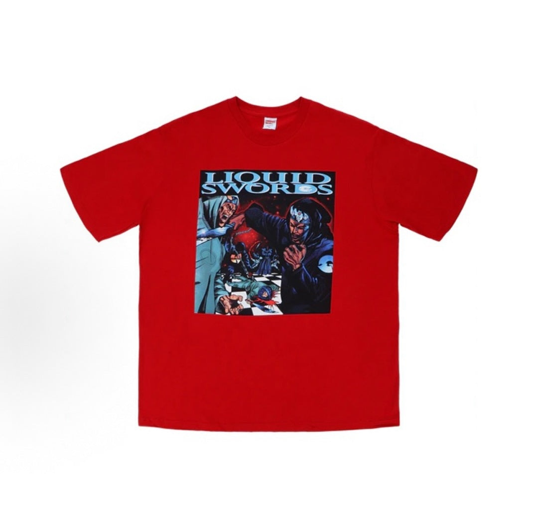 款号M426#p40💰 Supreme FW18 Week5 Liquid Swords Tee 武当派嘻哈专辑封面短袖美式潮流T恤 男女同款 宽松版型 采用260克双纱纯棉 圆筒 从面料到辅料全 - view 1