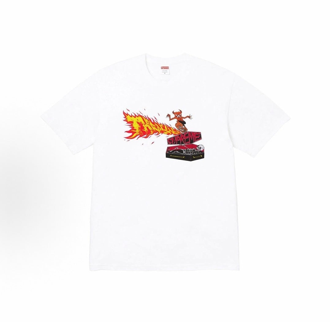 款号M427#p40💰 Supreme x THRASHER 联名款 FW24 WEEK6 Back Tail Tee 正面logo印花图案圆领短袖美式潮流T恤 男女 宽松版型 采用260克双纱纯 - view 2