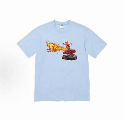款号M427#p40💰 Supreme x THRASHER 联名款 FW24 WEEK6 Back Tail Tee 正面logo印花图案圆领短袖美式潮流T恤 男女 宽松版型 采用260克双纱纯 - view 4