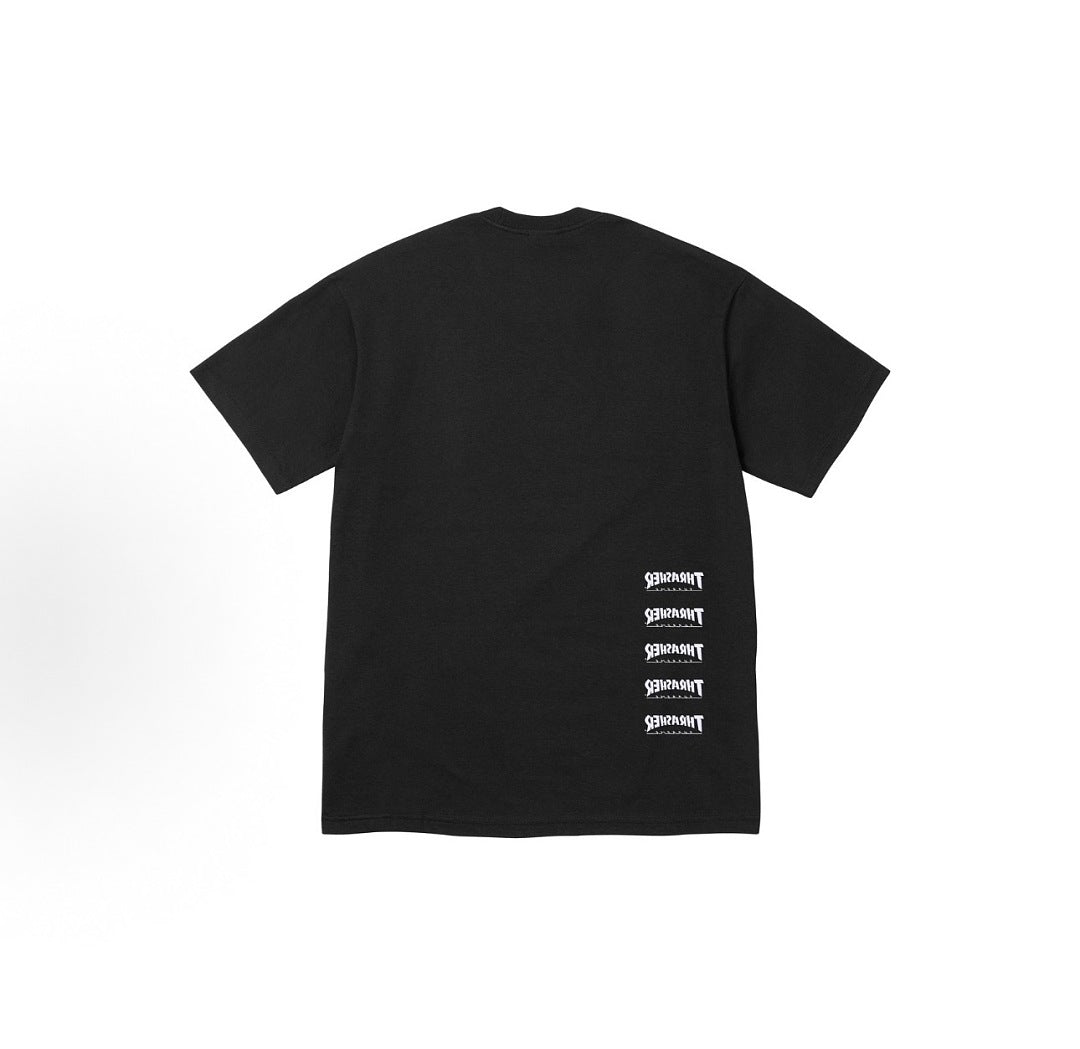 款号M427#p40💰 Supreme x THRASHER 联名款 FW24 WEEK6 Back Tail Tee 正面logo印花图案圆领短袖美式潮流T恤 男女 宽松版型 采用260克双纱纯 - view 5