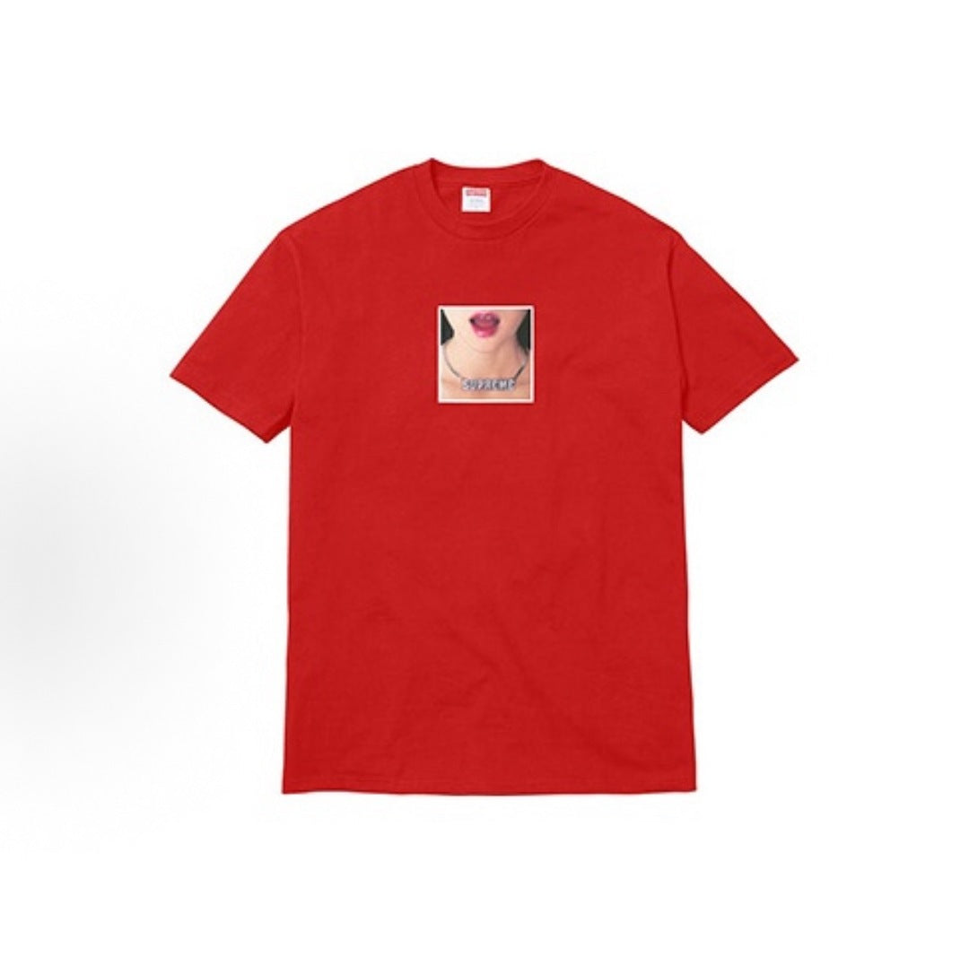 款号M438#p40💰 Supreme SS18 Necklace Tee Red 印花短袖美式潮流T恤 男女同款 宽松版型 采用260克双纱纯棉 圆筒 从面料到辅料全部三标齐全跟足ZP 进口松 - view 2