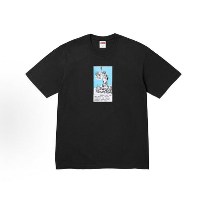 款号M439#p40💰 Supreme FW24 WEEK1 Liberty Tee 棉质印花图案圆领短袖美式潮流T恤 男女同款 宽松版型 采用260克双纱纯棉 圆筒 从面料到辅料全部三标齐全跟足 - view 5