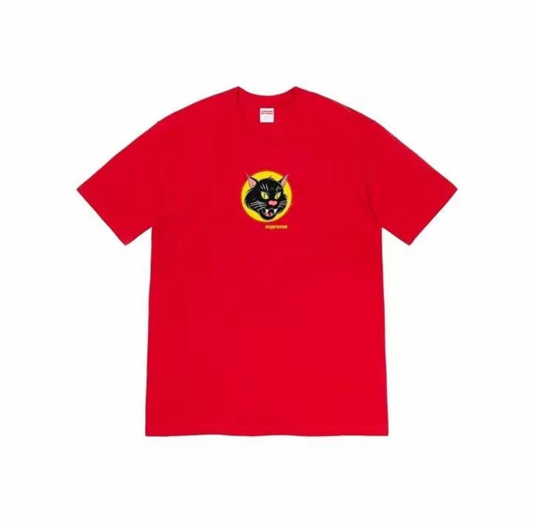 款号M440#p40💰 Supreme SS20 Week 1 Black Cat Tee 黑猫短袖美式潮流T恤 男女同款 红色 宽松版型 采用260克双纱纯棉 圆筒 从面料到辅料全部三标齐全跟足 - view 3