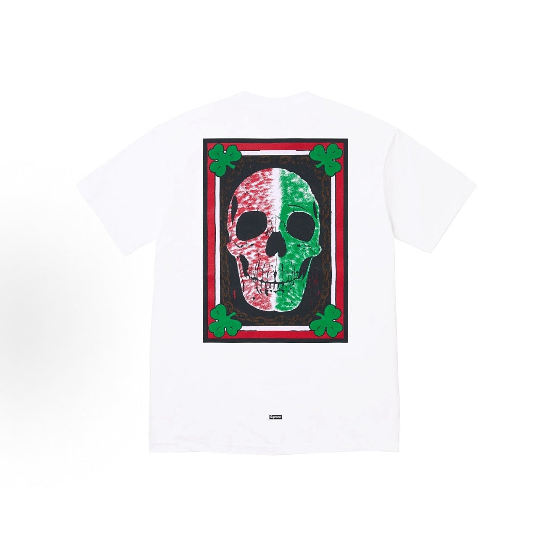 款号M450#p40💰 Supreme × Mike Kelley 联名款 SS26 WEEK8 Banner Tee 背面骷髅三叶草印花短袖T恤 男女同款 宽松版型 采用260克双纱纯棉 圆筒 - view 5