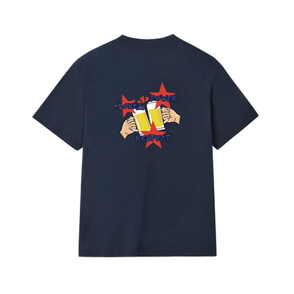款号M454#p40💰 Supreme FW19 Week 17 Money Power Respect Tee 卡通干杯啤酒 印花短袖美式潮流T恤 男女同款 宽松版型 采用260克双纱纯棉 圆筒 - view 2