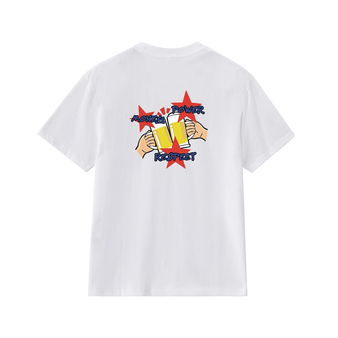 款号M454#p40💰 Supreme FW19 Week 17 Money Power Respect Tee 卡通干杯啤酒 印花短袖美式潮流T恤 男女同款 宽松版型 采用260克双纱纯棉 圆筒 - view 6