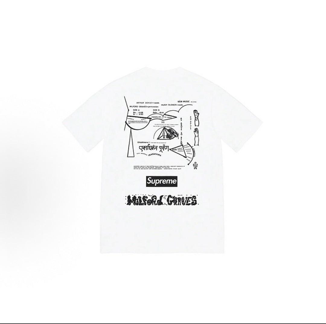 款号M458#p40💰 Supreme Supreme FW22 Week16系列 FW22 Week 16 Milford Graves Tee 发球台字母直筒印花短袖T恤 男女同款 宽松版型 - view 1