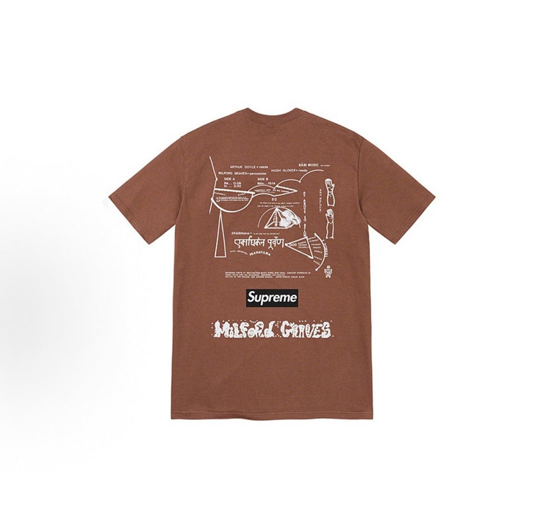 款号M458#p40💰 Supreme Supreme FW22 Week16系列 FW22 Week 16 Milford Graves Tee 发球台字母直筒印花短袖T恤 男女同款 宽松版型 - view 5