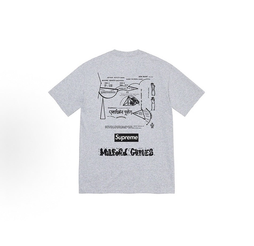 款号M458#p40💰 Supreme Supreme FW22 Week16系列 FW22 Week 16 Milford Graves Tee 发球台字母直筒印花短袖T恤 男女同款 宽松版型 - view 7