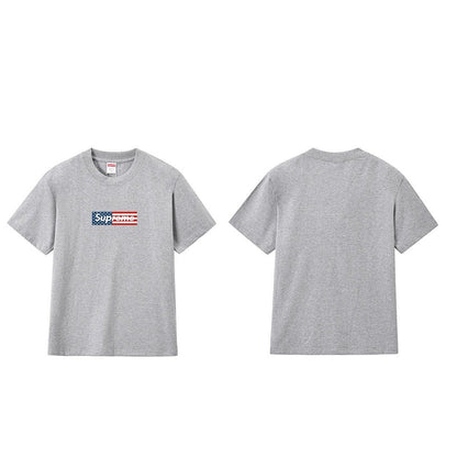 款号M471#p40💰 Supreme 胸前经典国旗logo印花T恤衫 宽松版型 采用260克双纱纯棉 圆筒 从面料到辅料全部三标齐全跟足ZP 进口松井公司浆料印花绝不开裂 整件做法采用三 - view 5