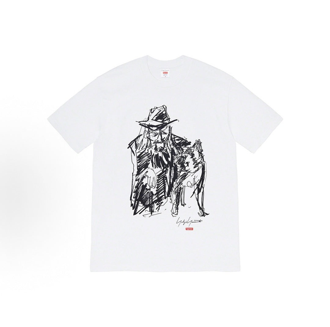 款号M480#p40💰 Supreme FW20 Week 4 x Yohji Yamamoto 山本耀司 联名款 人物素描短袖美式潮流 T恤 男女同款 宽松版型 采用260克双纱纯棉 圆筒 从面料 - view 2