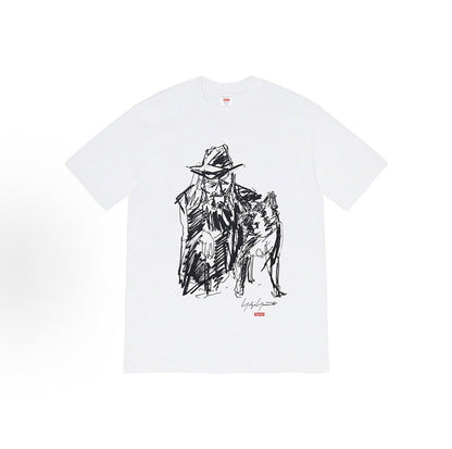 款号M480#p40💰 Supreme FW20 Week 4 x Yohji Yamamoto 山本耀司 联名款 人物素描短袖美式潮流 T恤 男女同款 宽松版型 采用260克双纱纯棉 圆筒 从面料 - view 2