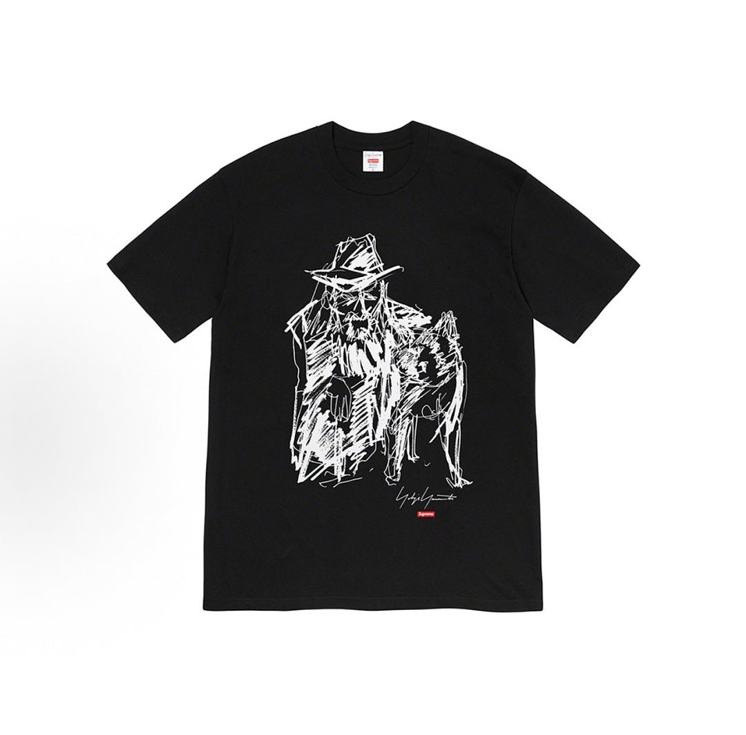 款号M480#p40💰 Supreme FW20 Week 4 x Yohji Yamamoto 山本耀司 联名款 人物素描短袖美式潮流 T恤 男女同款 宽松版型 采用260克双纱纯棉 圆筒 从面料 - view 4