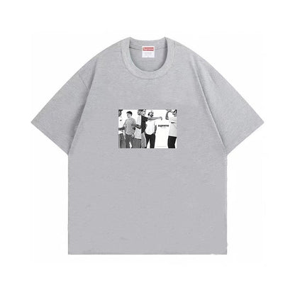 款号M482#p40💰 Supreme 19SS CLASSIC AD HOODED 门店老旧照片BOX LOGO 短T 男女同款 宽松版型 采用260克双纱纯棉 圆筒 从面料到辅料全部三标齐 - view 1