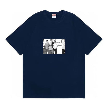 款号M482#p40💰 Supreme 19SS CLASSIC AD HOODED 门店老旧照片BOX LOGO 短T 男女同款 宽松版型 采用260克双纱纯棉 圆筒 从面料到辅料全部三标齐 - view 4
