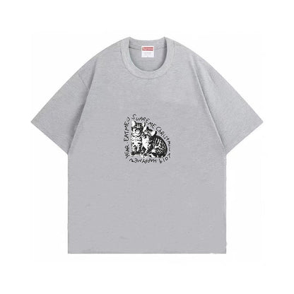 款号M485#p40💰 Supreme FW19 Week 17 Eat Me Tee 小猫印花短袖美式潮流合身T恤 男女同款 宽松版型 采用260克双纱纯棉 圆筒 从面料到辅料全部三标齐全跟足Z - view 2