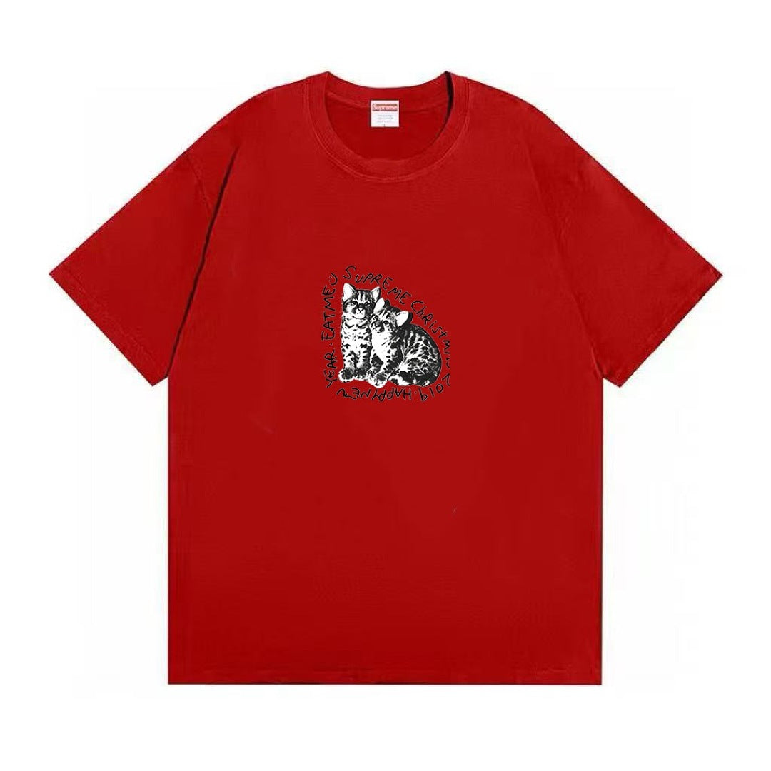 款号M485#p40💰 Supreme FW19 Week 17 Eat Me Tee 小猫印花短袖美式潮流合身T恤 男女同款 宽松版型 采用260克双纱纯棉 圆筒 从面料到辅料全部三标齐全跟足Z - view 3