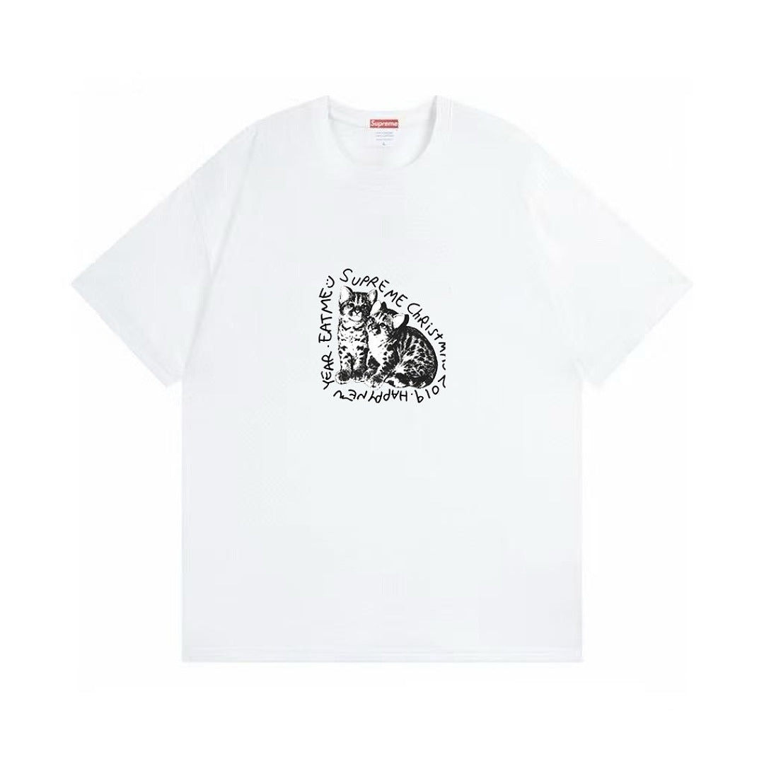 款号M485#p40💰 Supreme FW19 Week 17 Eat Me Tee 小猫印花短袖美式潮流合身T恤 男女同款 宽松版型 采用260克双纱纯棉 圆筒 从面料到辅料全部三标齐全跟足Z - view 5