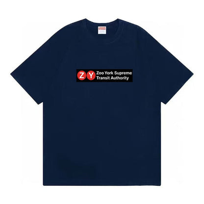 款号M487#p40💰 Supreme Zoo York 联名款 SS25 WEEK17 Transit Tee 胸前英文logo印花圆领短袖T恤 男女同款 宽松版型 采用260克双纱纯棉 圆筒 从 - view 1