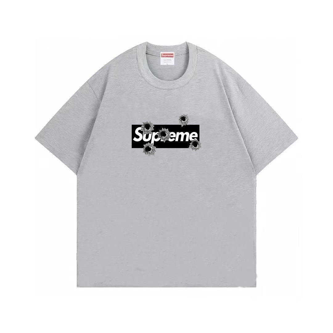 款号M488#p40💰 Supreme 华盛顿限定联名款枪孔LOGO夏季短袖 男女同款 宽松版型 采用260克双纱纯棉 圆筒 从面料到辅料全部三标齐全跟足ZP 进口松井公司浆料印花绝不开裂 整件 - view 1