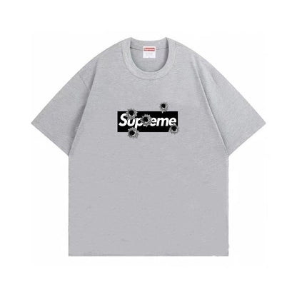 款号M488#p40💰 Supreme 华盛顿限定联名款枪孔LOGO夏季短袖 男女同款 宽松版型 采用260克双纱纯棉 圆筒 从面料到辅料全部三标齐全跟足ZP 进口松井公司浆料印花绝不开裂 整件 - view 1