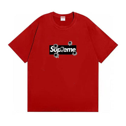 款号M488#p40💰 Supreme 华盛顿限定联名款枪孔LOGO夏季短袖 男女同款 宽松版型 采用260克双纱纯棉 圆筒 从面料到辅料全部三标齐全跟足ZP 进口松井公司浆料印花绝不开裂 整件 - view 2