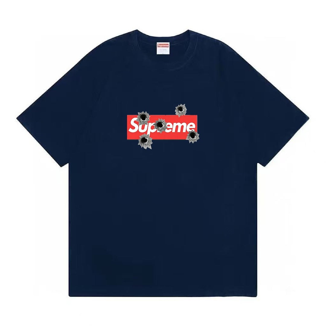 款号M488#p40💰 Supreme 华盛顿限定联名款枪孔LOGO夏季短袖 男女同款 宽松版型 采用260克双纱纯棉 圆筒 从面料到辅料全部三标齐全跟足ZP 进口松井公司浆料印花绝不开裂 整件 - view 4