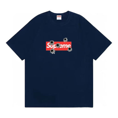 款号M488#p40💰 Supreme 华盛顿限定联名款枪孔LOGO夏季短袖 男女同款 宽松版型 采用260克双纱纯棉 圆筒 从面料到辅料全部三标齐全跟足ZP 进口松井公司浆料印花绝不开裂 整件 - view 4