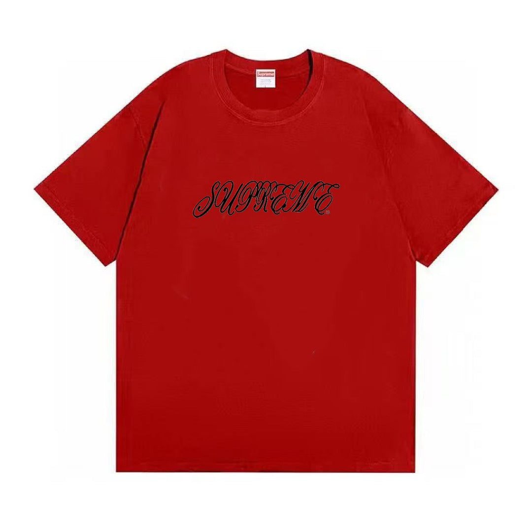 款号M489#p40💰 Supreme SS26 WEEK8 Raised Script S/S Top 草书Logo做旧宽松落肩短袖T恤 男女同款 宽松版型 采用260克双纱纯棉 圆筒 从面料到 - view 1