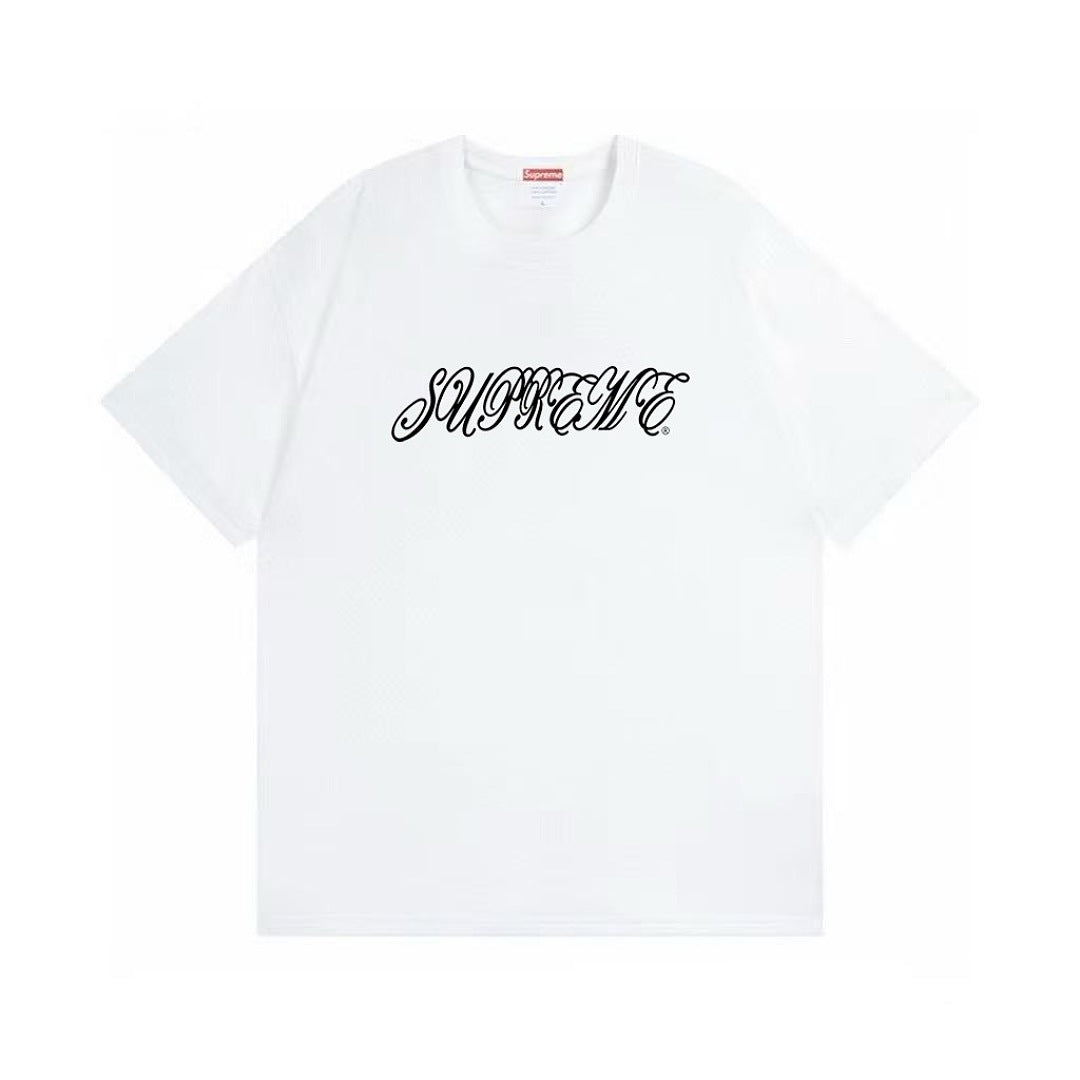 款号M489#p40💰 Supreme SS26 WEEK8 Raised Script S/S Top 草书Logo做旧宽松落肩短袖T恤 男女同款 宽松版型 采用260克双纱纯棉 圆筒 从面料到 - view 3