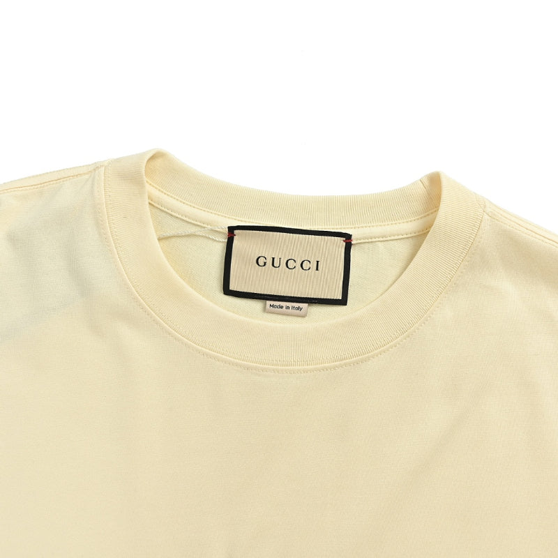 Gucci Cream Nautical Flag Circle Graphic Tee