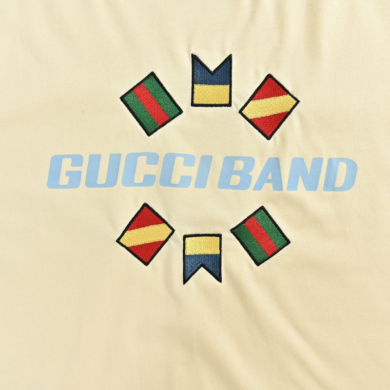 Gucci Cream Nautical Flag Circle Graphic Tee