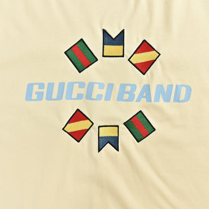 Gucci Cream Nautical Flag Circle Graphic Tee