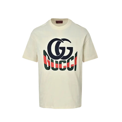 Gucci Cream Double-G Monogram Graphic Tee