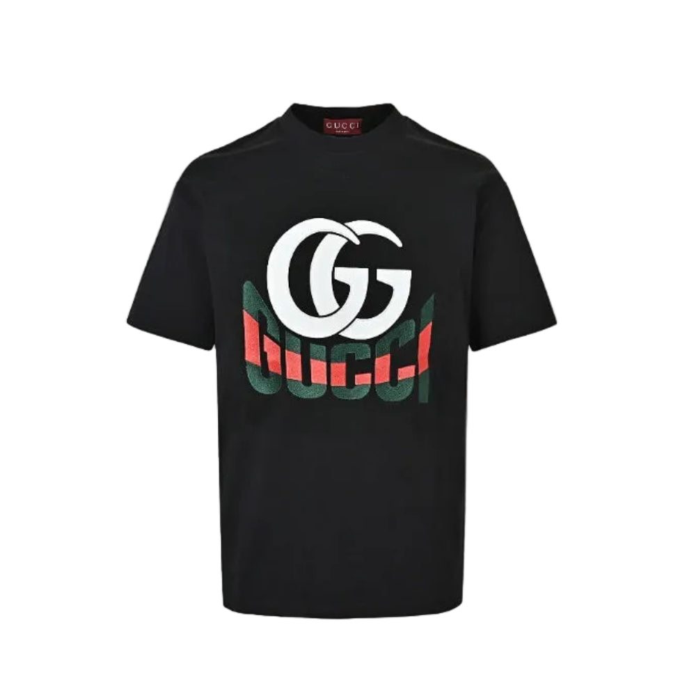 Gucci Black Double-G Monogram Graphic Tee