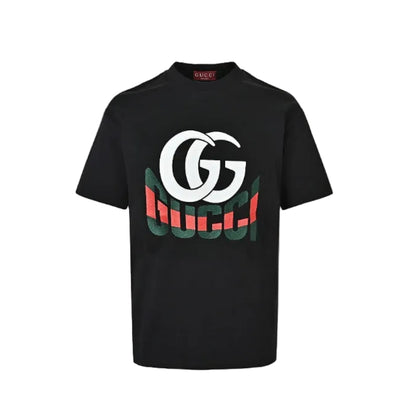 Gucci Black Double-G Monogram Graphic Tee